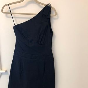 Badgley Mischka Black One-Shoulder Dress